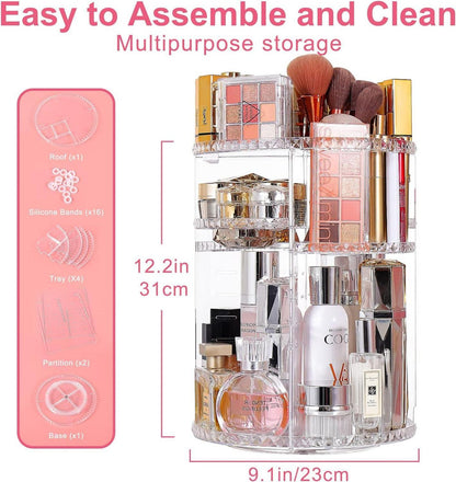 Transparenter Make-up Organizer mit 6 verstellbaren Ebenen
