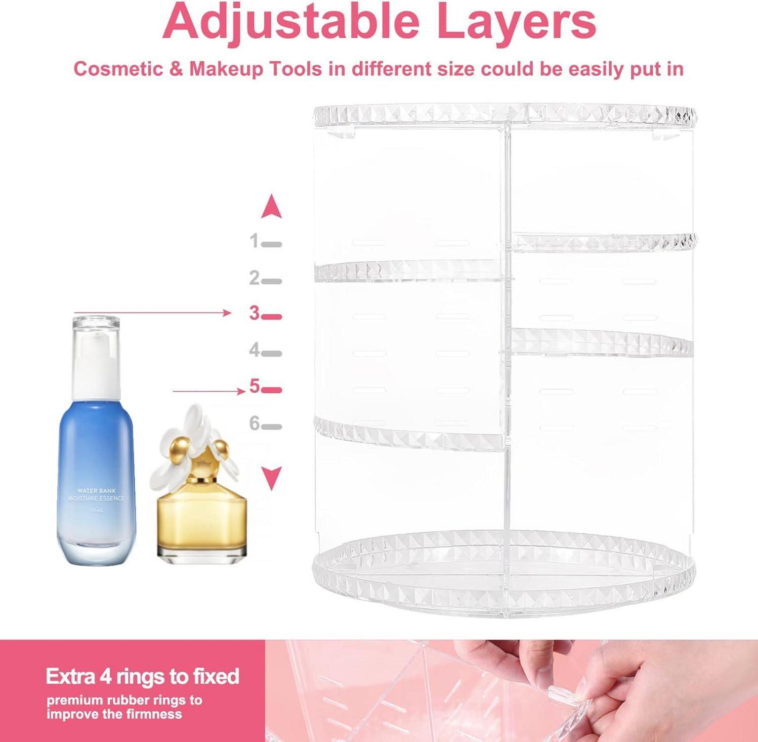 Make-up-Organizer Acryl Transparent 360° Drehung 6 Schichten