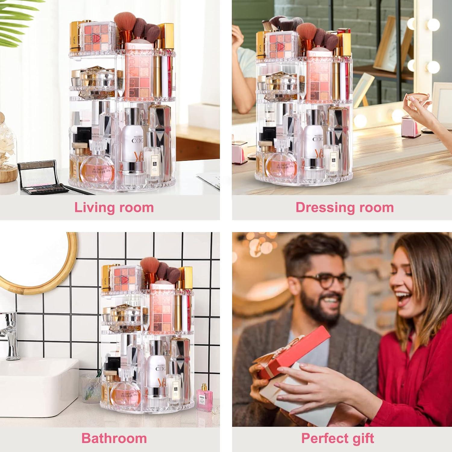 Transparenter Make-up-Organizer mit Diamantmuster 6 Schichten
