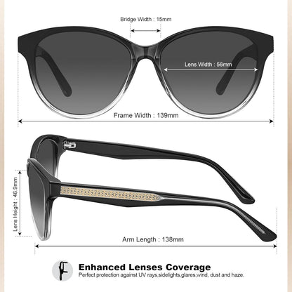 CARFIA Damen Sonnenbrille Polarisierte UV400 Frauen Brille Blumenmuster Design