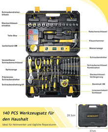 ACMOUNT Werkzeugkoffer 140tlg Haushalt Werkzeugset