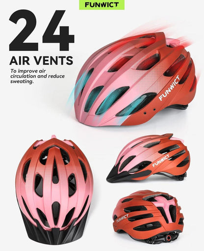 Leichter Fahrradhelm mit Sonnenschutz, MTB Helm für Erwachsene 57-61 cm Schwarz Matt