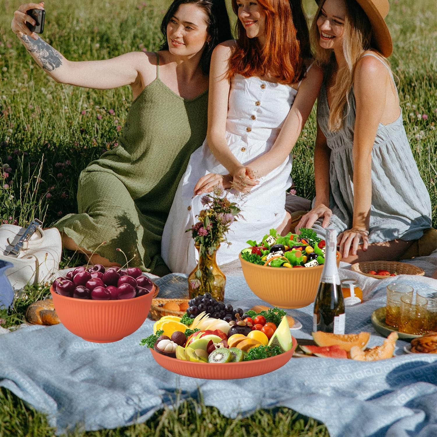 48-teiliges Unzerbrechliches Geschirr Set Camping Picknick Plastikgeschirr 4 Personen