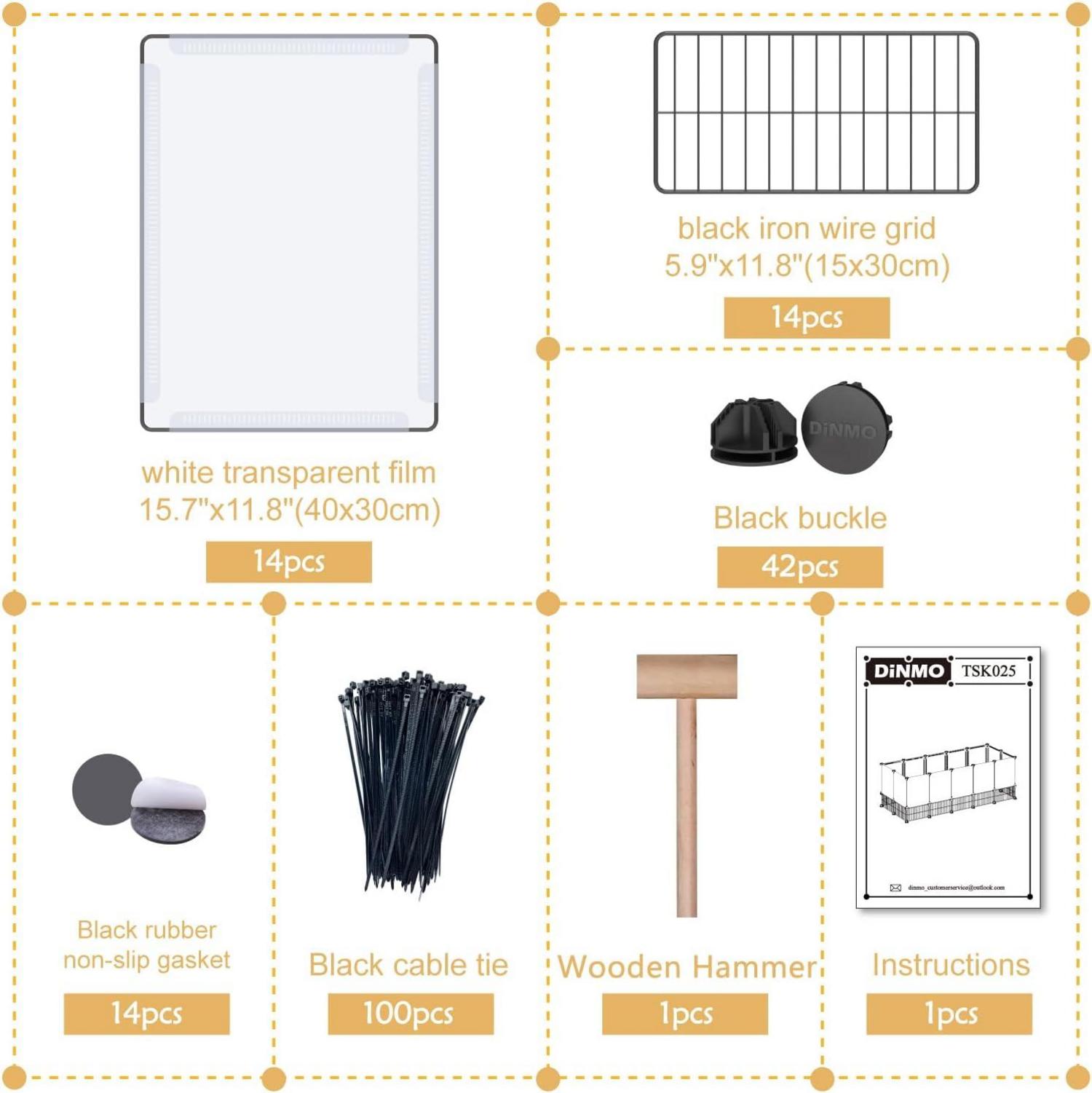 Kleintier-Laufstall Metall Netz 156x65x57 cm - Erweiterbar & tragbar