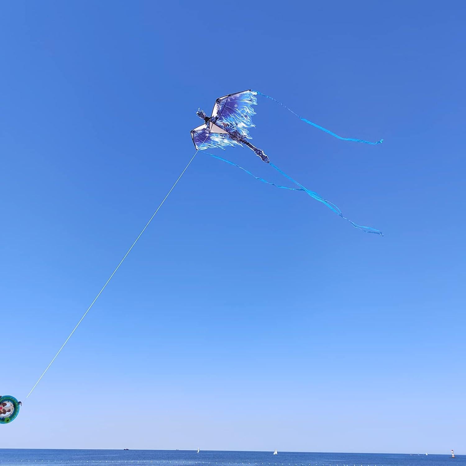 Simxkai Drachen für Kinder und Erwachsene zum Fliegen, blau