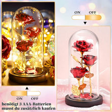 BoriYa Ewige Rose im Glas mit LED Licht - Geschenke für