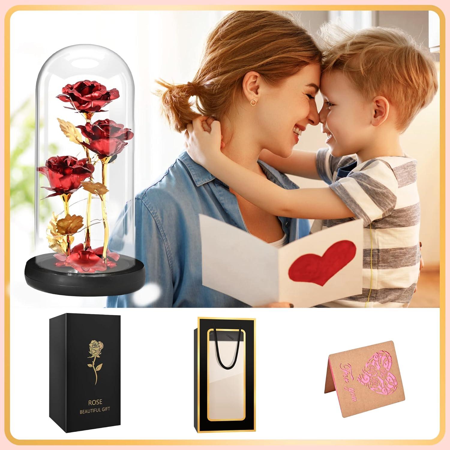 Ewige Rose Glas LED Muttertag Geschenk Frau Freundin Gibt es schon ewige