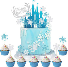 Frozen Schloss Geburtstagsdeko Schneeflocke Eisblau - 42-teilig