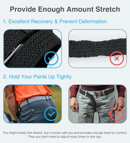 Elastischer Stretchgürtel ohne Löcher 35mm für Damen und Herren in Weiß 95-100cm