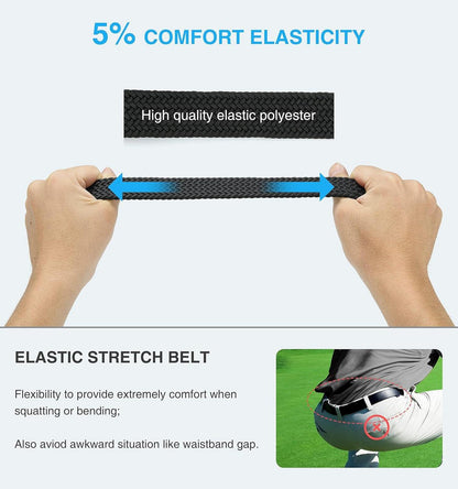 Elastischer Stretchgürtel ohne Löcher 35mm Weiß 95-100cm Herren