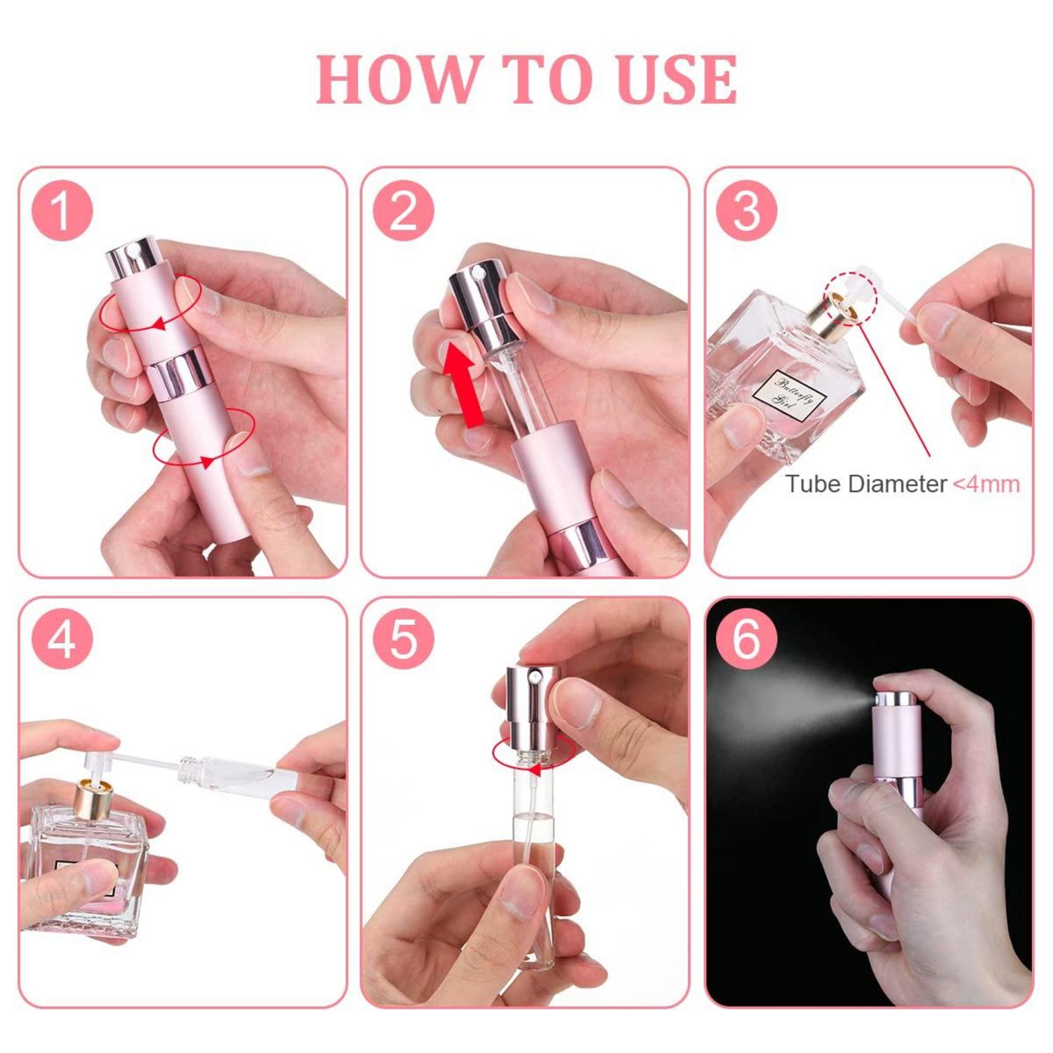 Mini Parfümzerstäuber Taschenzerstäuber 10ml Nachfüllbar Sprühflasche