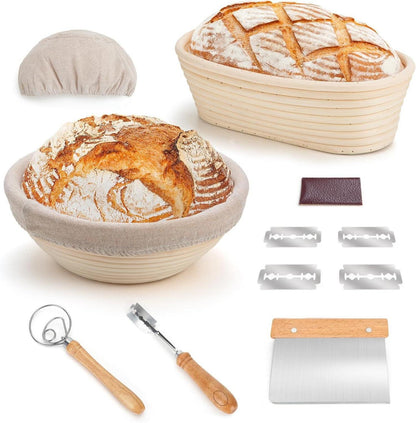 Gärkorb Set Brot Gärkörbchen Peddigrohr Brot backen Brotkörbchen