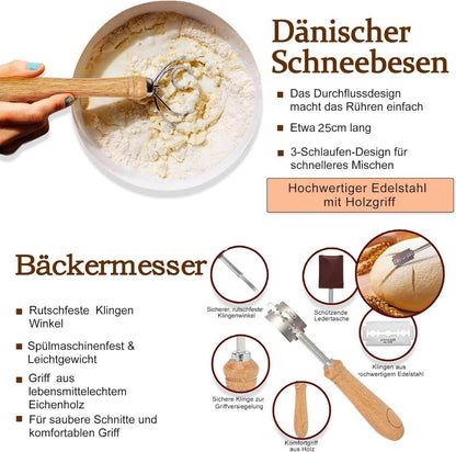 Gärkorb Set Brot Gärkörbchen Peddigrohr Brot backen Brotkörbchen