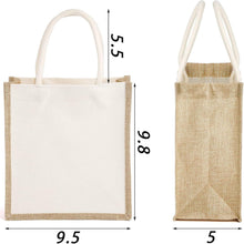 Jute-Tragetaschen 6 Stück wiederverwendbar Beige Medium