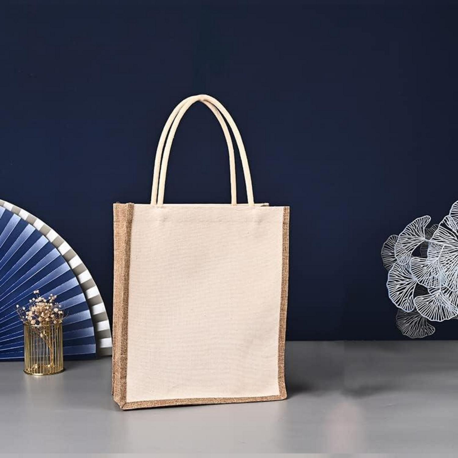 6er Set wiederverwendbare Jute-Tragetaschen mit