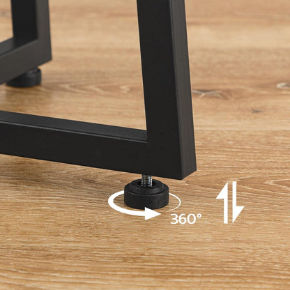 HOOBRO Runder Beistelltisch Vintagebraun/Schwarz 40cm: Stabiler Couchtisch mit X-Förmigem Metallrahmen