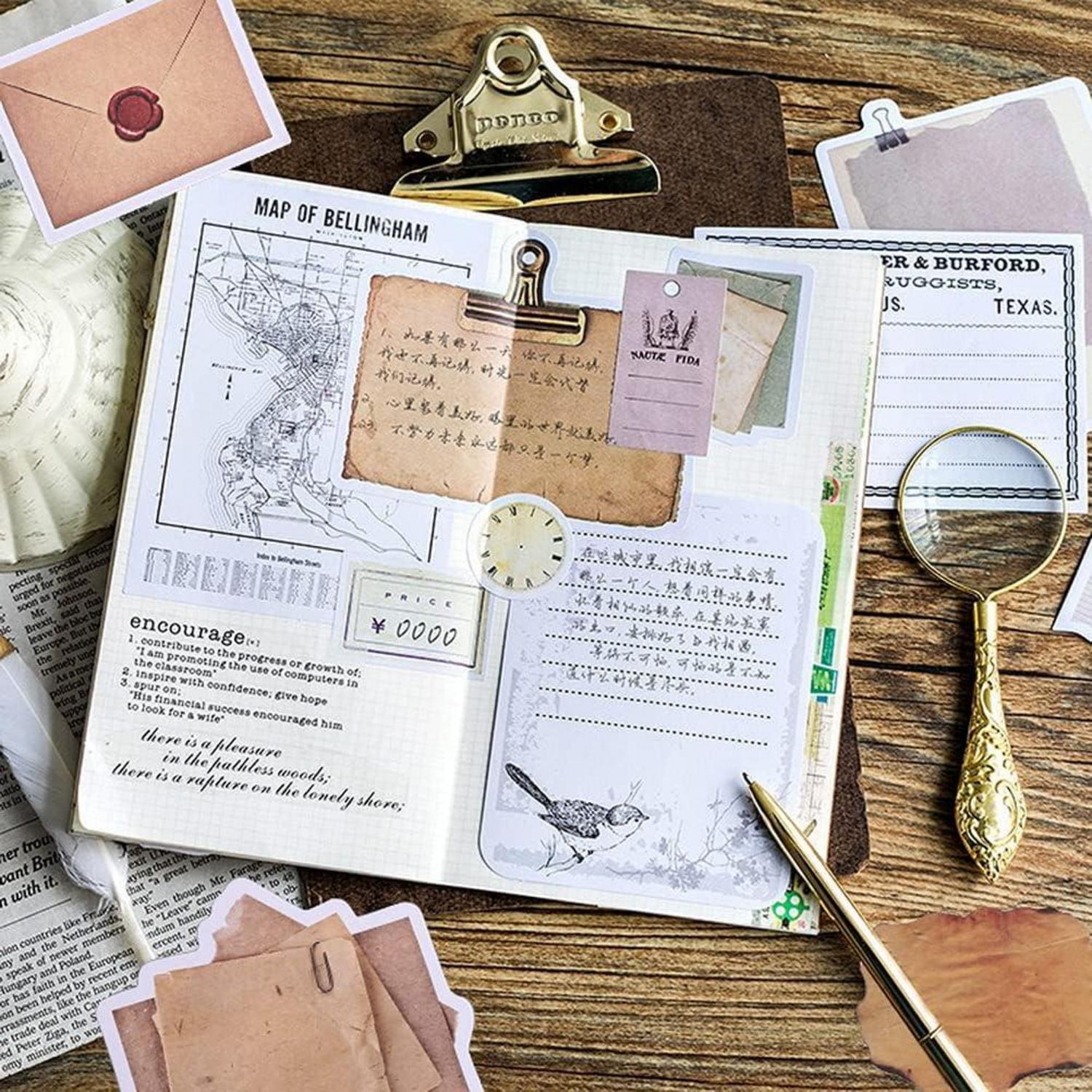 90 Scrapbooking Sticker Vintage Washi Aufkleber Tagebuch Zubehör