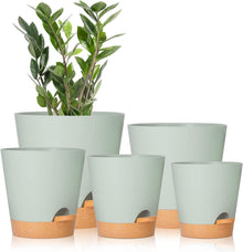 Selbstbewässernde Pflanztöpfe Kunststoff für Zimmerpflanzen 5er Set