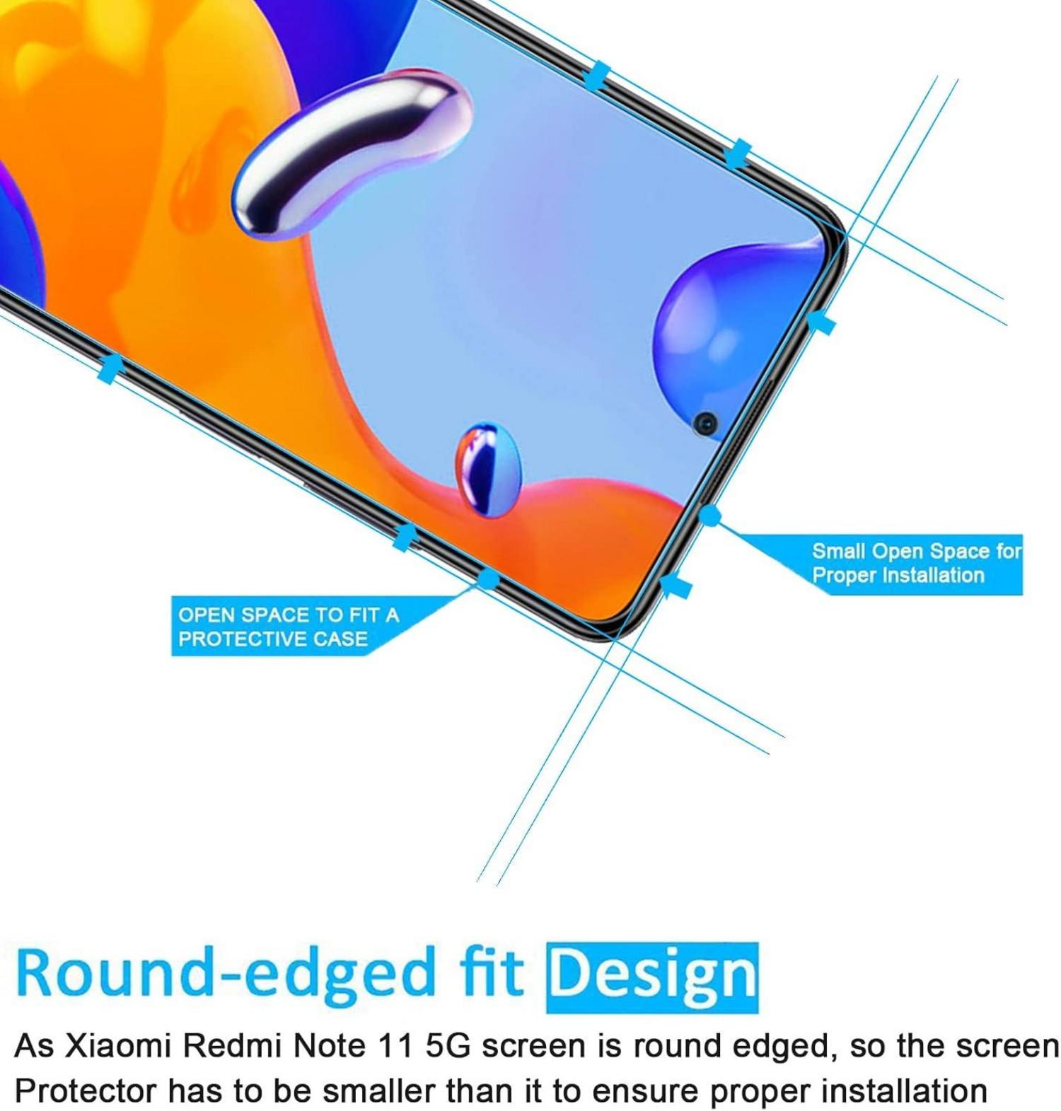 Panzer Schutz Glas Xiaomi Redmi Note 11 Pro 5G Kristallklar 9H Härte