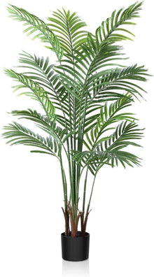 Künstliche Palme 130cm Kunstpflanze Plastik Topf Fake Plant deco
