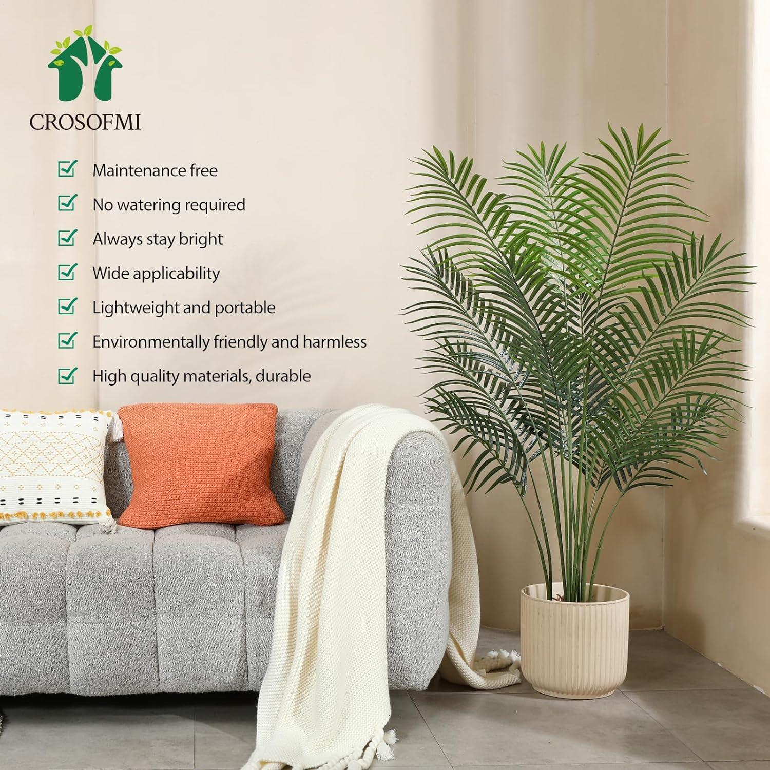 Kunstpflanze groß 130cm Plastik Palme Fake Plant Deko Wohnzimmer