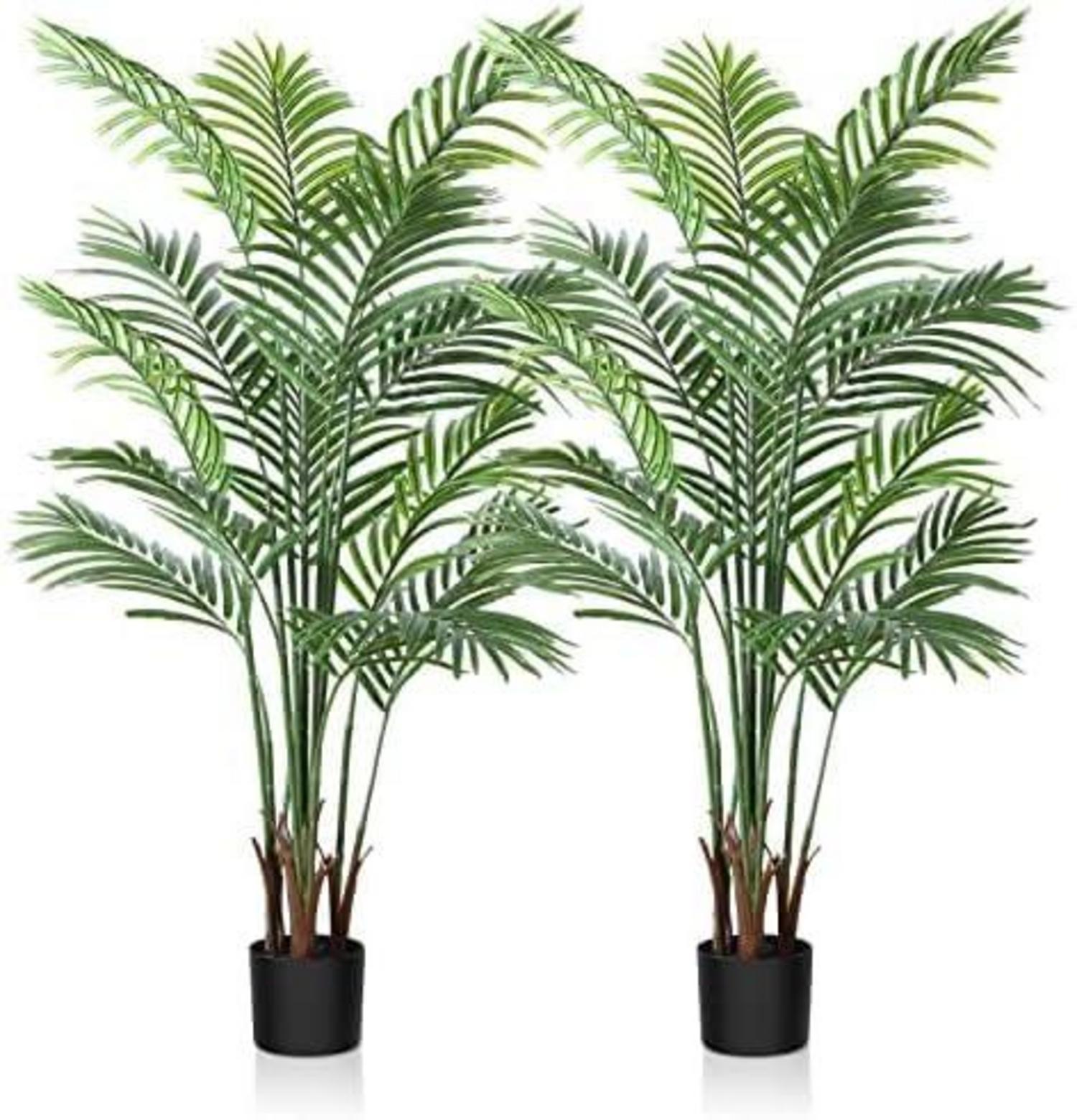 Künstliche Palme groß 130cm Kunstpflanze Plastik Palme Fake Plant