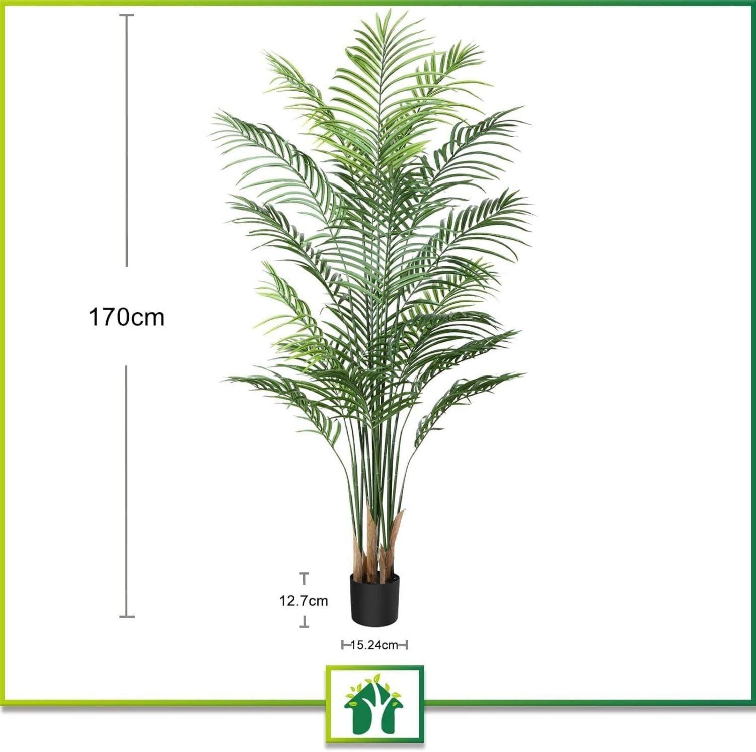 Künstliche Palme groß 170cm Kunstpalme Plastik Fake Plant Deko (2er