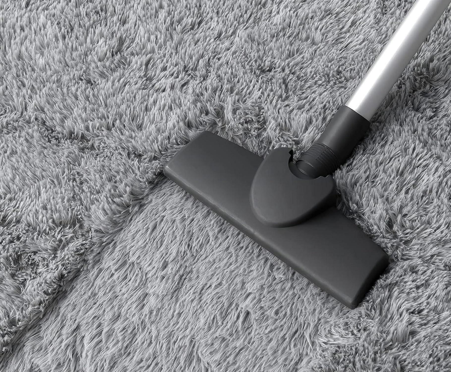 Hochflor Teppich Rund Grau 120x120cm Super weich Shaggy Fluffy Rug