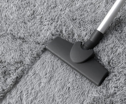 Hochflor Teppich Rund Grau 120x120cm Super weich Shaggy Fluffy Rug