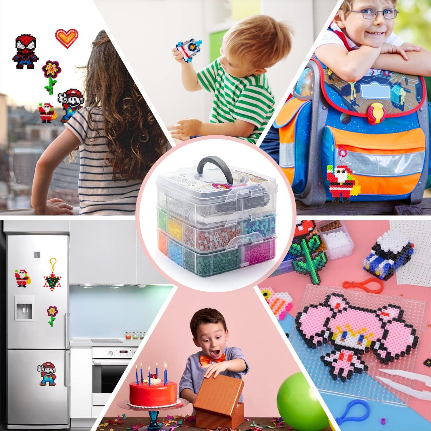 Bügelperlen Set 10600 Stück mit Aufbewahrungsbox und DIY Zubehör
