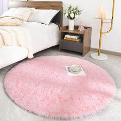 Hochflor Shaggy Teppich Weich Fluffy Kindermatte 120x120 cm