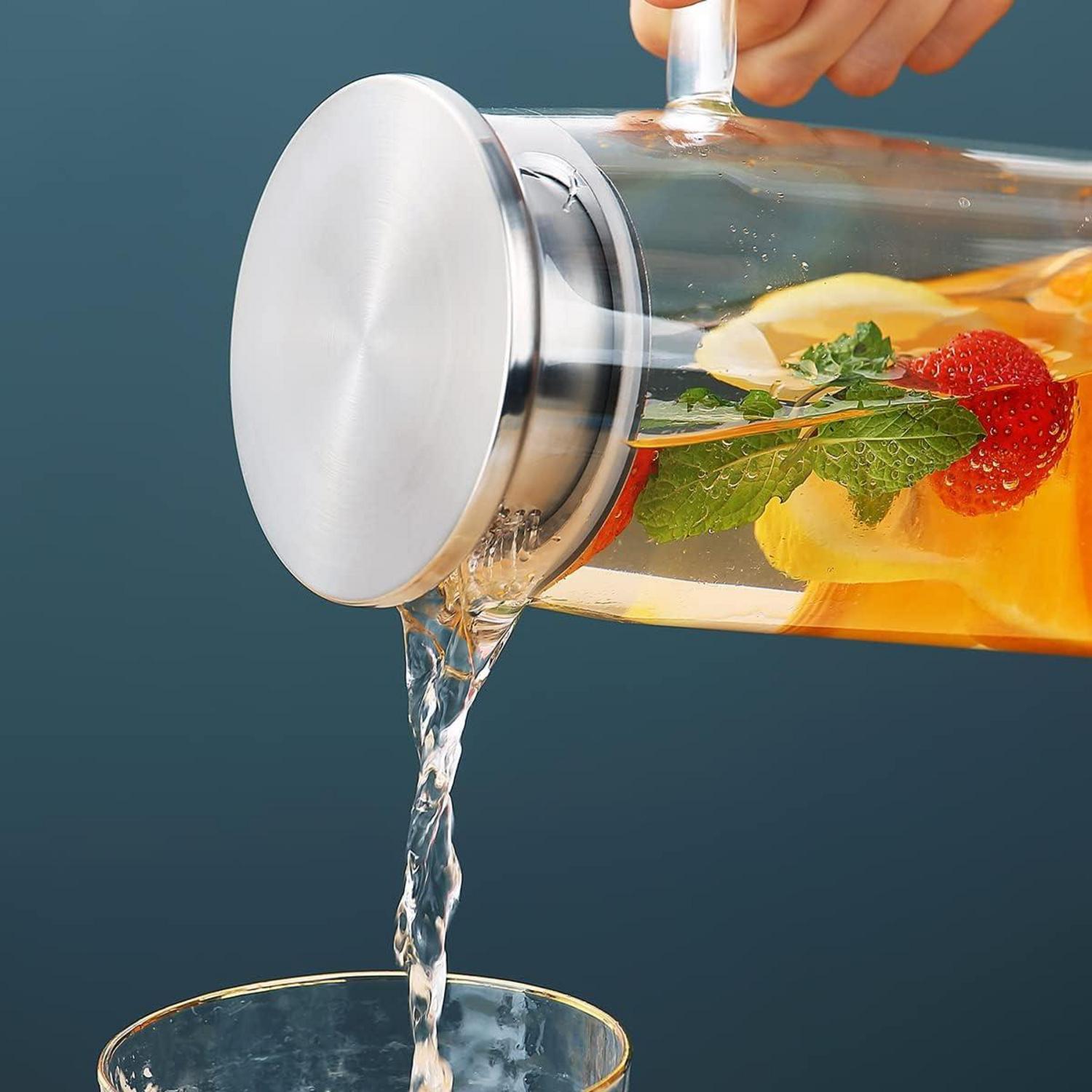 Kyraton Wasserkaraffe 1.5L - Borosilikatglas mit abnehmbarem Deckel