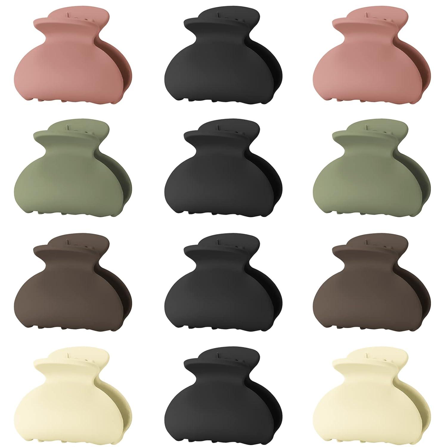 12er Set Kleine Haarklammern 4cm Mini Haarkrallen Hair Clips - Matt