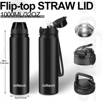 1L Doppelschicht Edelstahl Thermosflasche mit