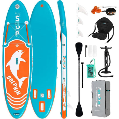 Aufblasbares SUP Board 320cm Delfin-Blau mit Kajak-Funktion