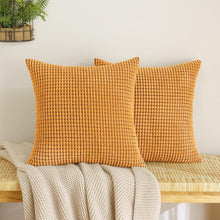 Kordsamt Kissenbezug Herbst Granulat Deko 2er Set 40x40cm Orange