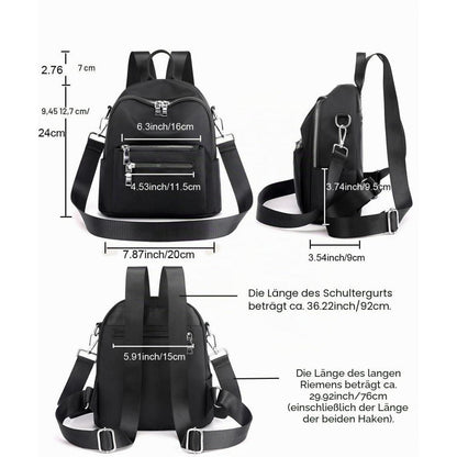Damen Rucksack 2in1 Schultertasche Blau Wasserdicht Daypack