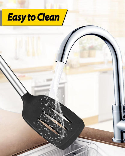 4er Silikon-Kochutensilien Set antihaftbeschichtet hitzebeständig groß Spatel