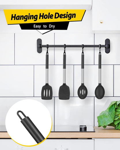 Silikon-Küchenutensilien-Set 4-teilig Spatel Schlitzlöffel