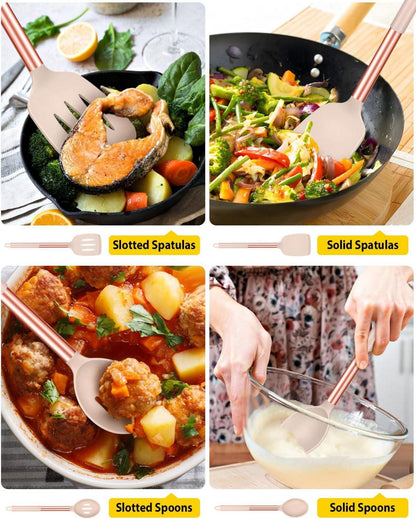 4-teiliges Silikon-Kochutensilien-Set antihaftbeschichtet Spatel
