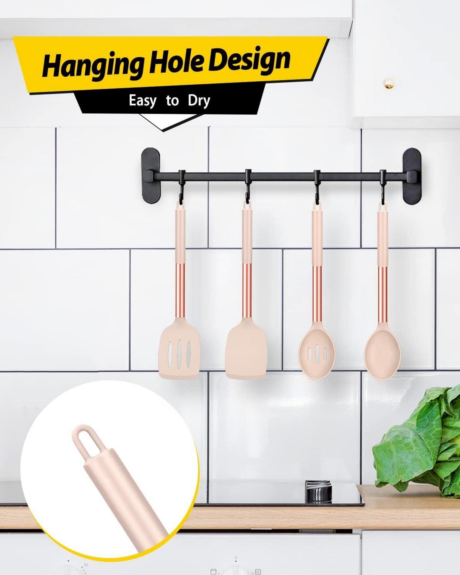 Silikon Kochutensilien Set groß hitzebeständig BPA-frei 4-teilig