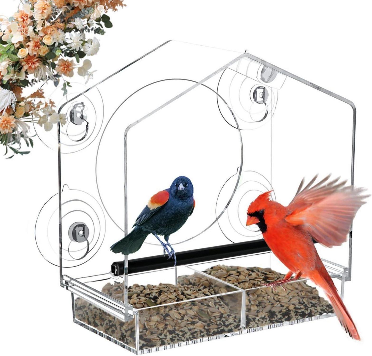 Vogelhaus Fenster Futterhaus mit Saugnäpfen Futterspender