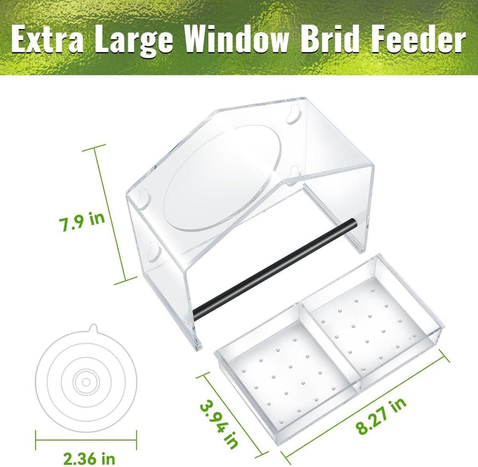 Fenstervogelhaus Vogelfutterspender Saugnapf 500ml Große Kapazität