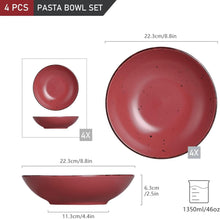 Suppenteller Steingut Set MODA Pastateller 4er Nudelschalen