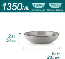 Steingut Suppenteller NAVIA Set 4er Pastateller 23,2 cm 1350
