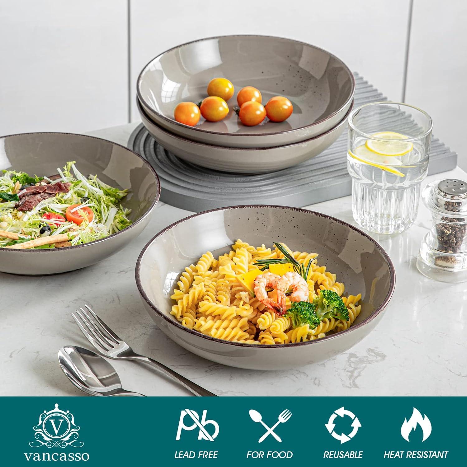 Suppenteller Set Steingut 4er NAVIA Pastateller Salatschalen