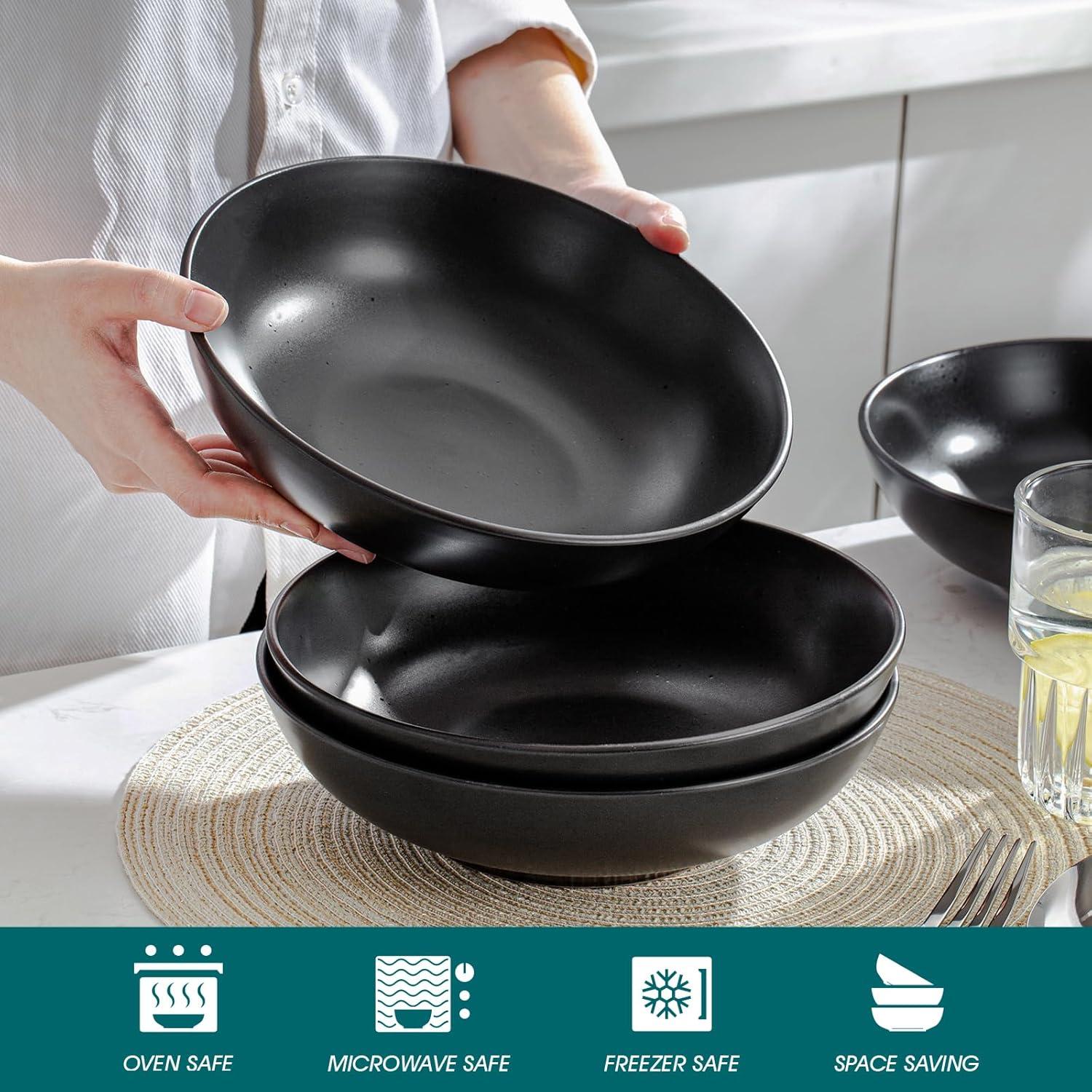 Suppenteller Set Steingut MODA Schalen 4er Pasta Ramen Salatriefen