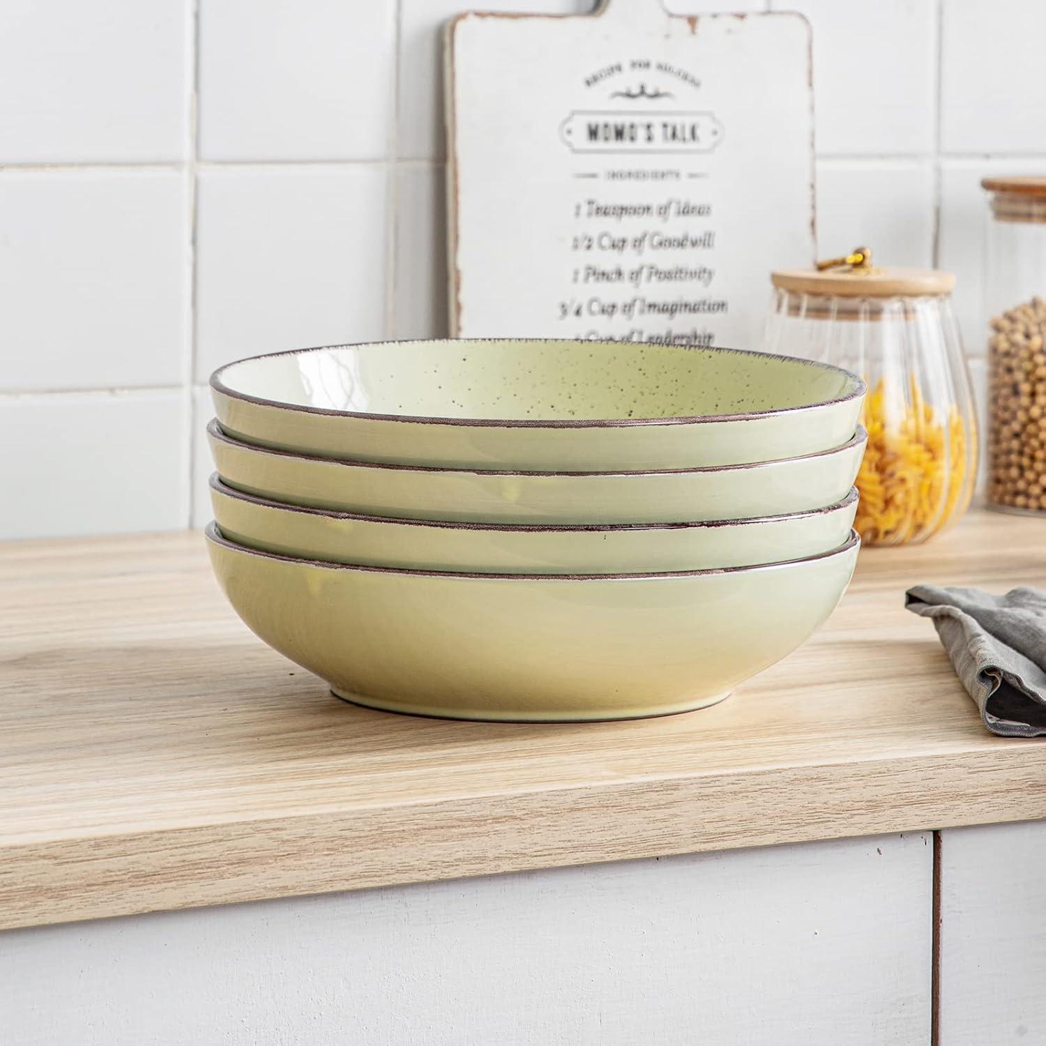 Suppenteller Steingut NAVIA Pastateller 4er Set Spaghetti Nudelschalen