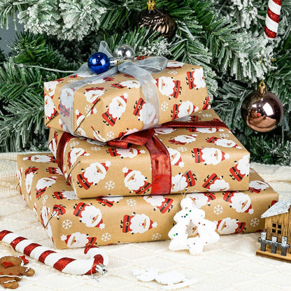 Kraftpapier Weihnachtsgeschenkrolle 43 cm x 10 m Rot-Weißes