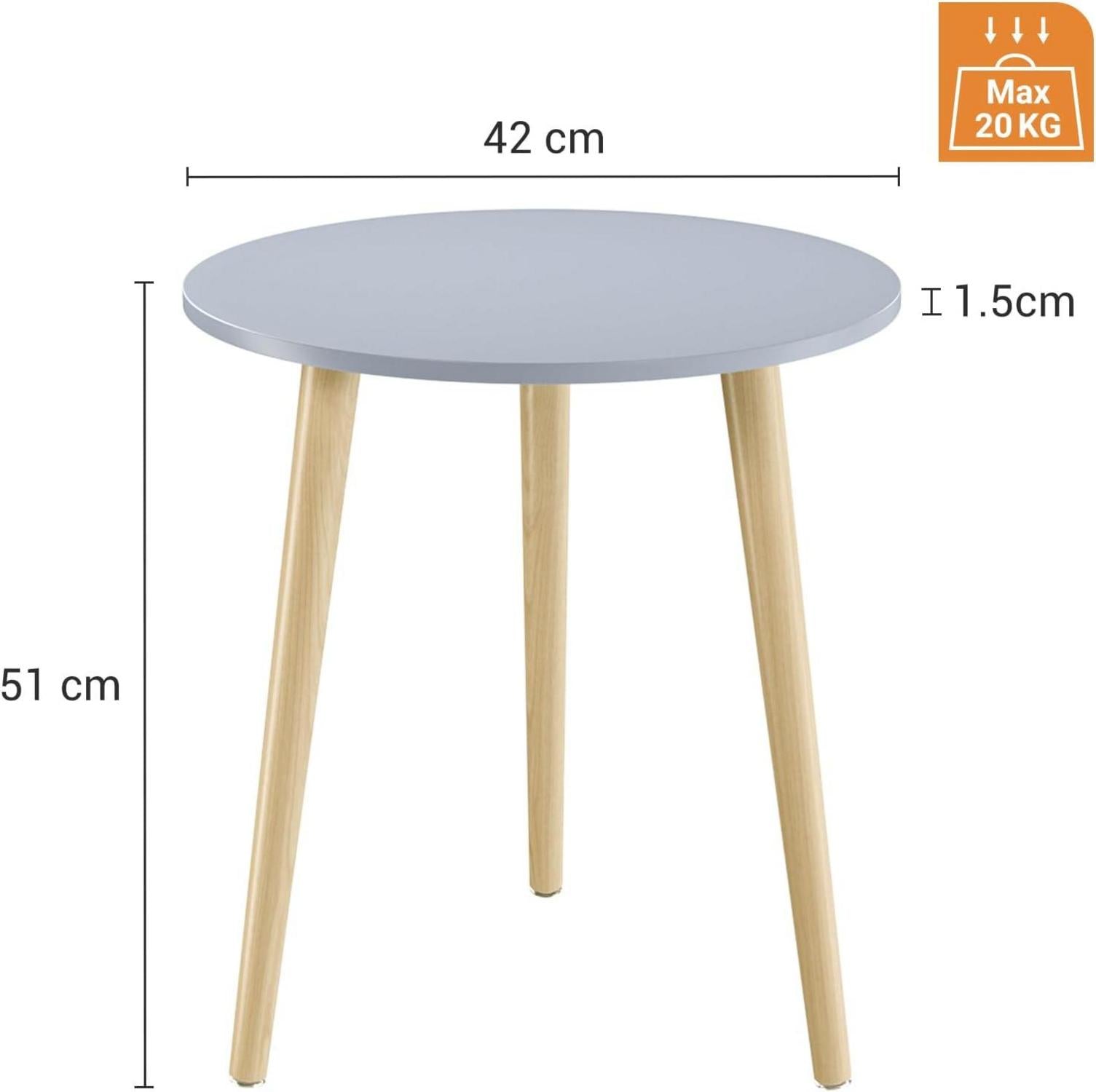 Runder Couchtisch Beistelltisch 42 cm Höhe 51 cm Massivholz